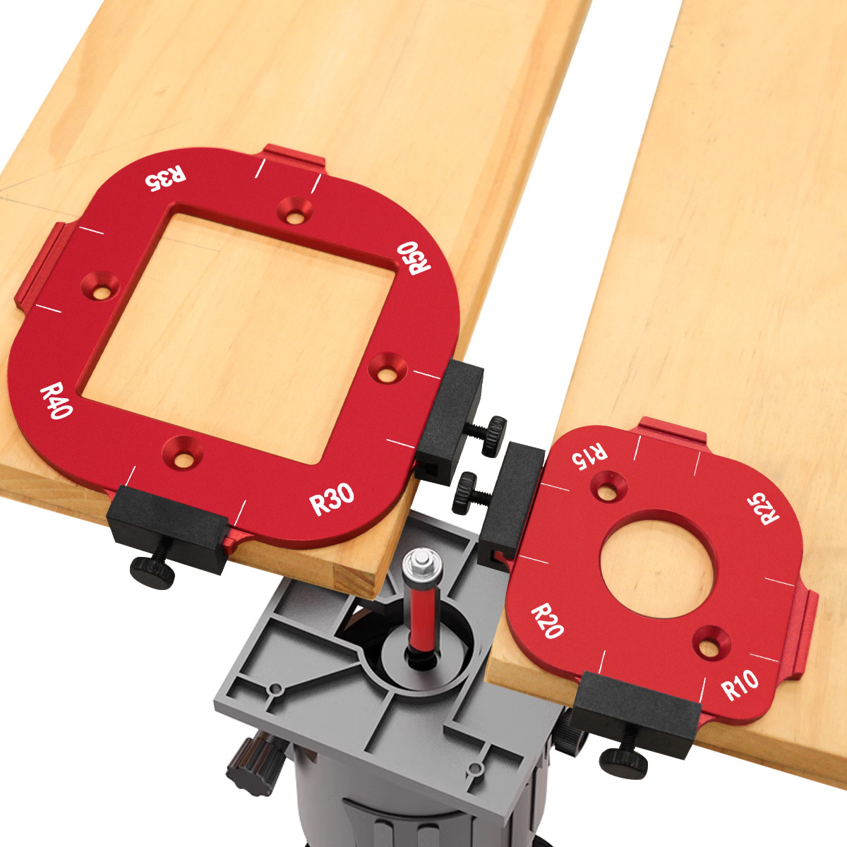 Woodworking Router Templates - Woodworking Router Corner Radius Template, 4‑in‑1
