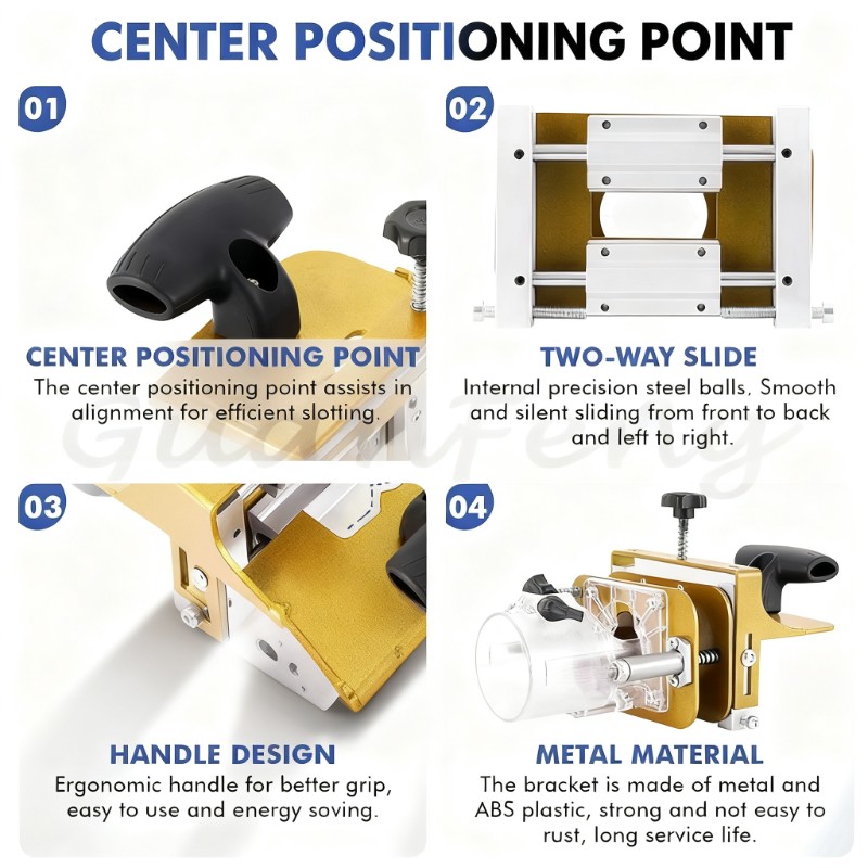 Woodworking Router Templates - 2‑in‑1 Invisible Joint Slotter Jig, Heavy‑Duty