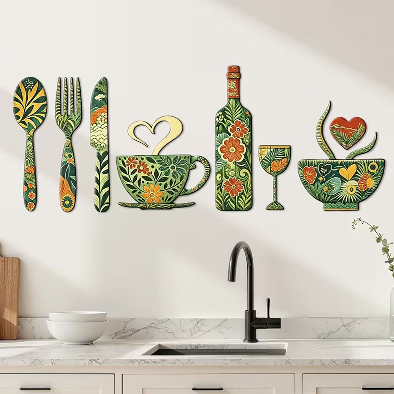 7Pcs Green Floral Kitchen Uten - đánh giá và giá Xfasten Woodworking Tape