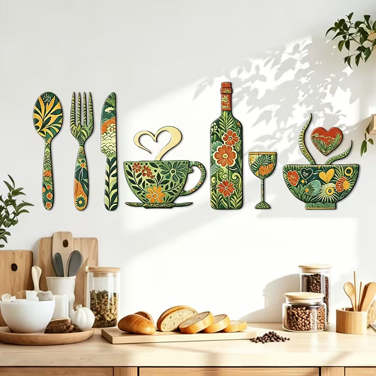 7Pcs Green Floral Kitchen Uten - đánh giá và giá Xfasten Woodworking Tape