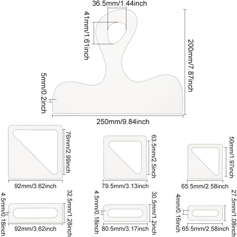 7Pcs Charcuterie Template Acry - đánh giá và giá Woodworking Router Templates