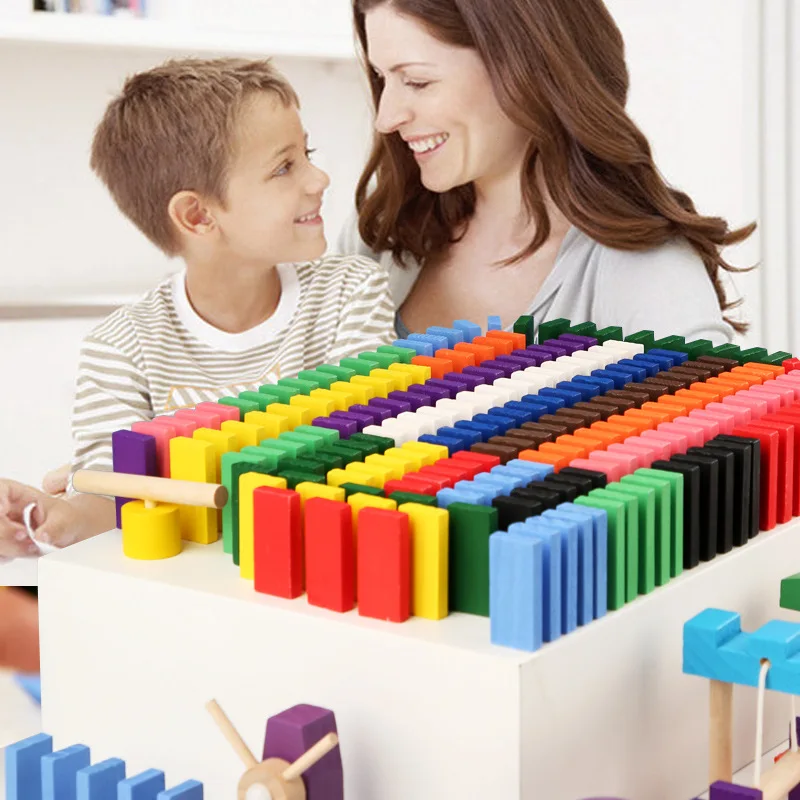 Montessori Wooden Rainbow Domi - đánh giá và giá Woodworking Domino