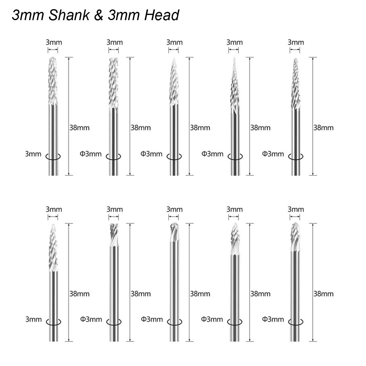 3Mm Vỏ Tungsten Carbide Burr 1 - đánh giá và giá Woodworking Rasps And Files