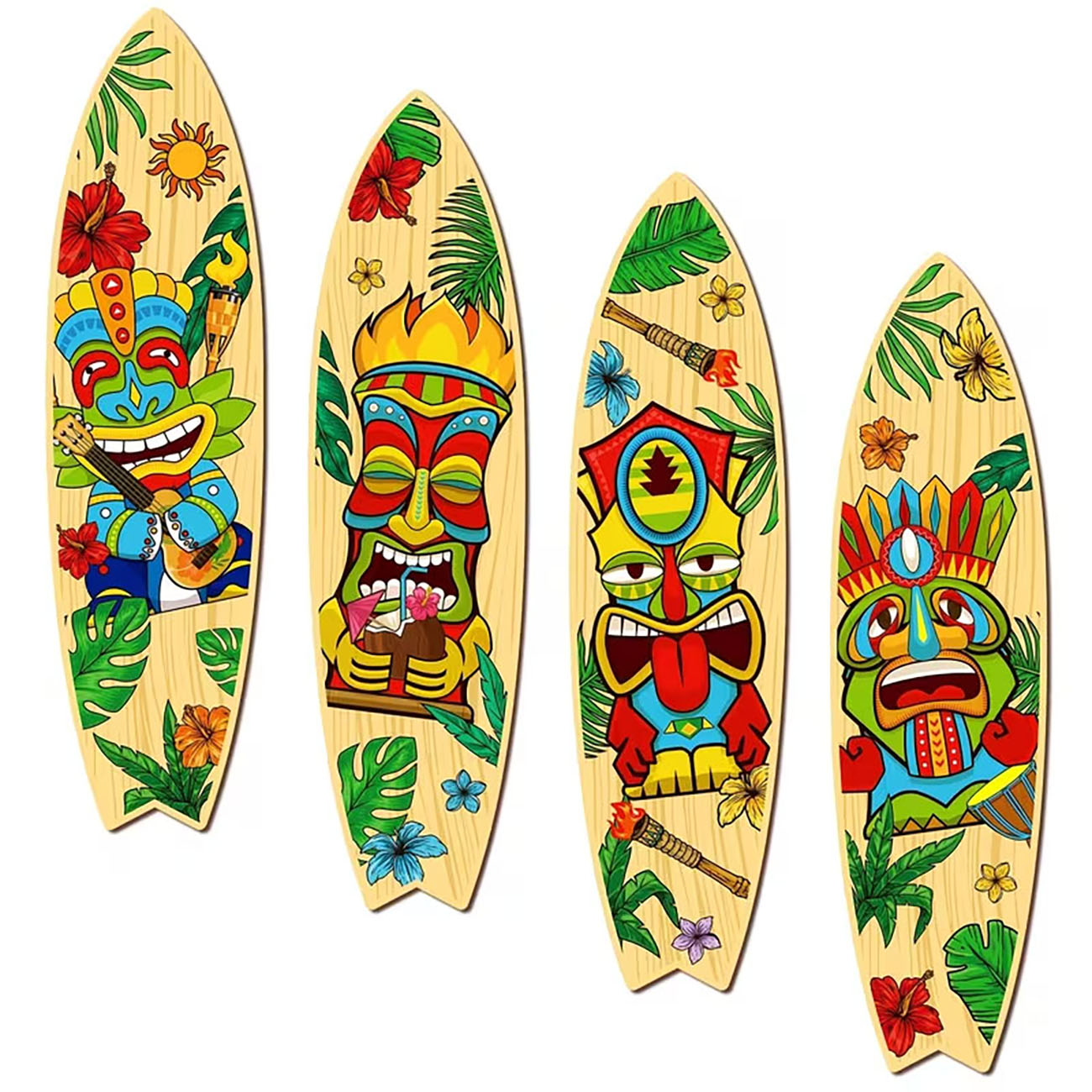 4Pcs Tiki Mask Surfboard Woode - đánh giá và giá Xfasten Woodworking Tape
