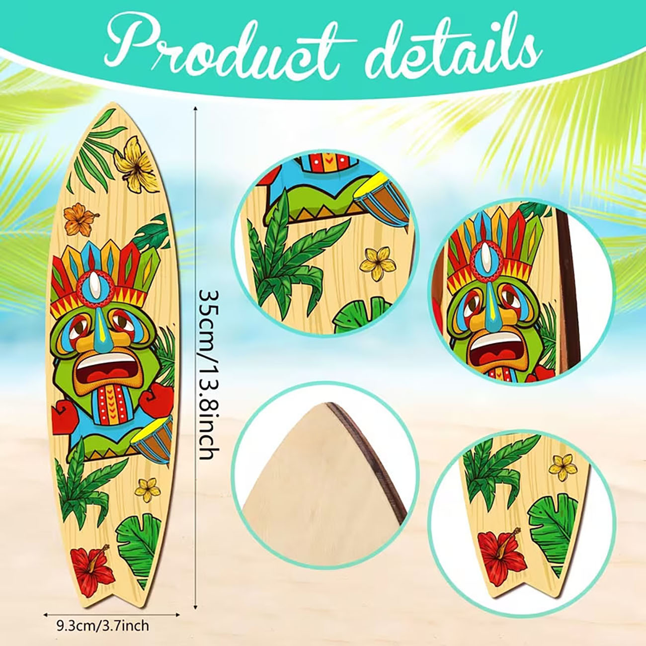 4Pcs Tiki Mask Surfboard Woode - đánh giá và giá Xfasten Woodworking Tape